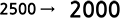   2500 →  2000